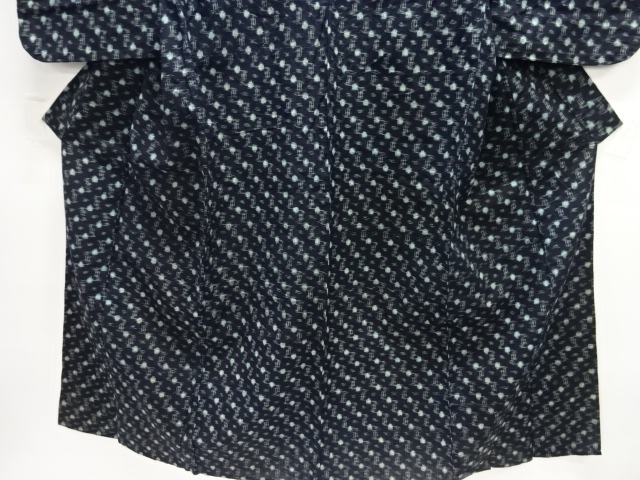  アンティーク　木綿本場久留米絣　抽象模様単衣着物